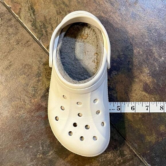 Crocs Kids White Lined Slingback Clogs 3 J 5 - Picture 12 of 12